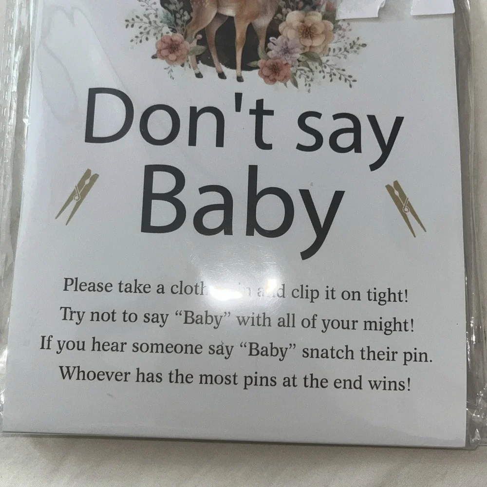 Brand New Pregnant Game Cute Baby Clothespin Don't Say Baby Game For Baby Shower
